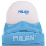 Точилка пластиковая с ластиком Milan "Capsule", 1 отверстие, контейнер, ассорти, блистер, европодвес — изображение 4