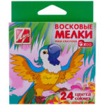 Мелки восковые Луч "Zoo", 24цв., шестигранные, картон, европодвес