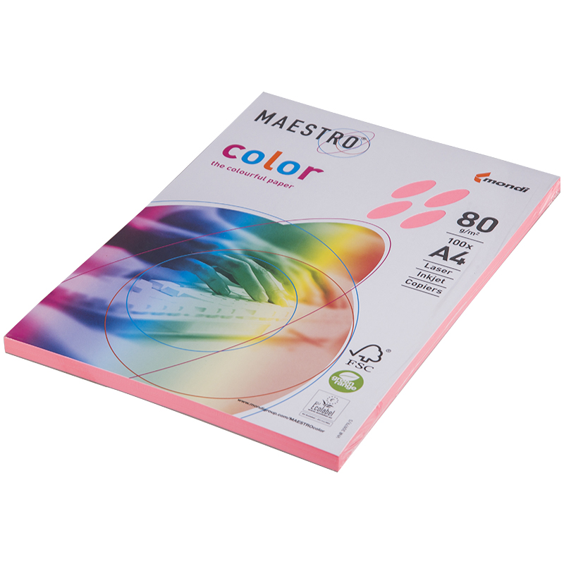 Бумага Maestro "Color neon" А4, 80г/м2, 100л. (розовый неон)