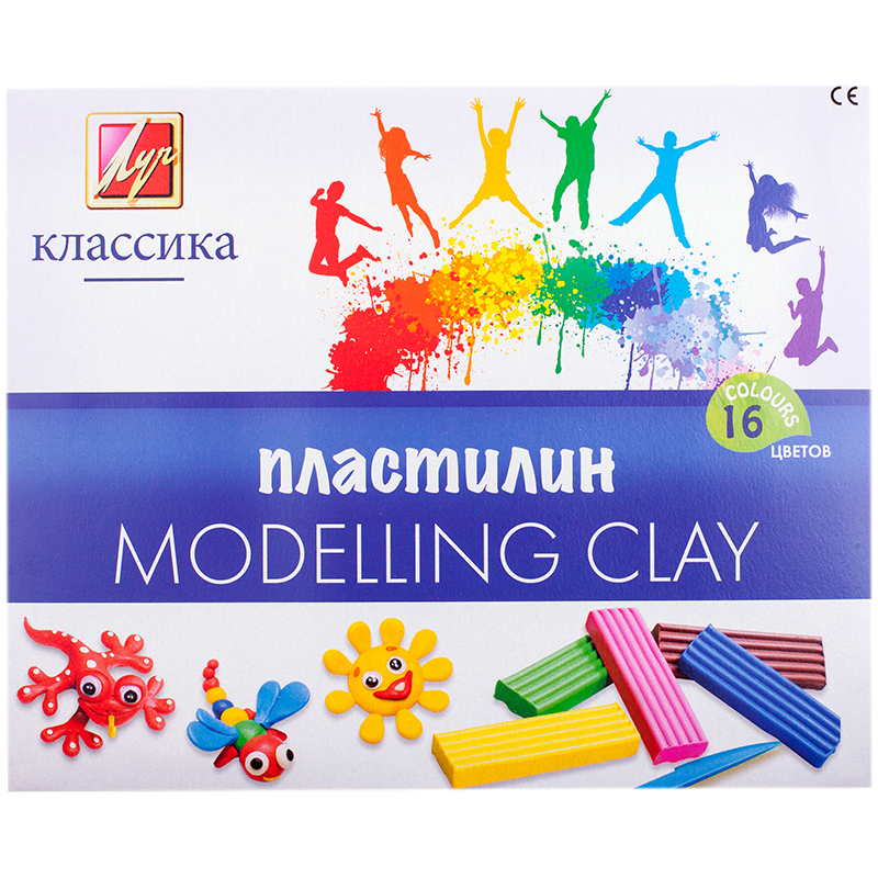 38a39c0f5ac16ff28d16c760f182dd5e Пластилин Луч "Классика", 16 цветов, 320г, со стеком, картон — изображение 1