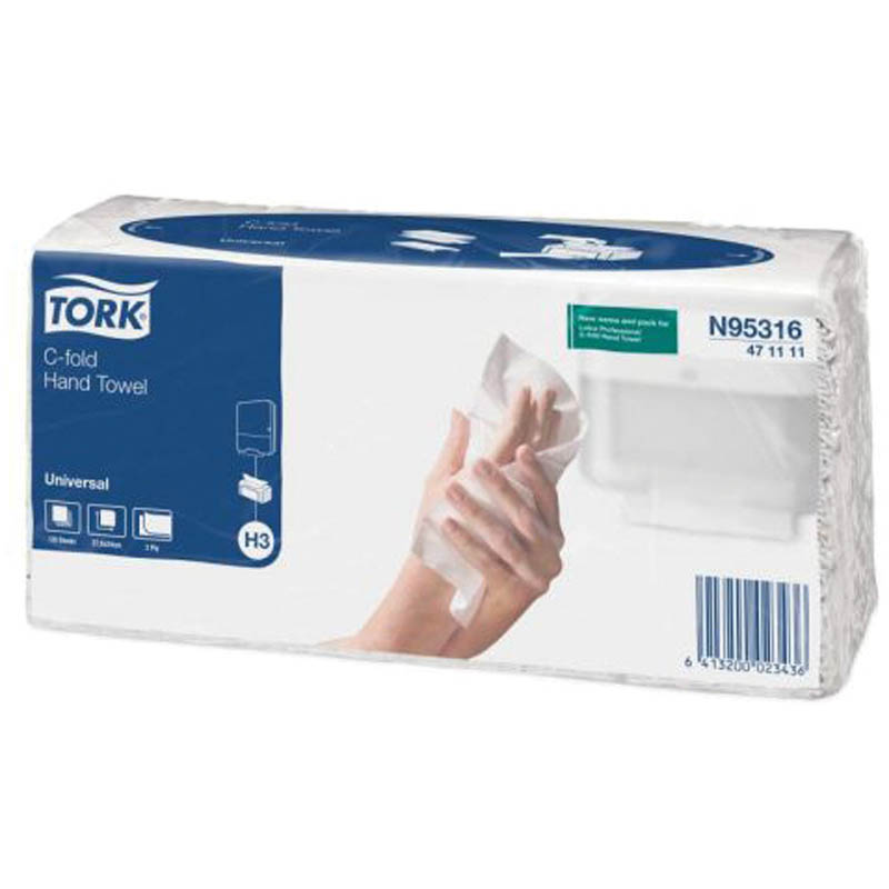Полотенца бумажные лист. Tork "Universal"(С-сл)(Н3), 2-слойные, 120л/пач., 24*27,5см, белые