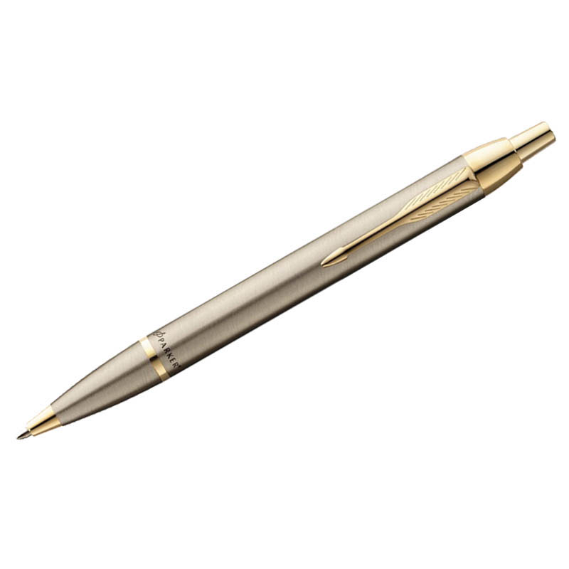 Ручка шариковая Parker "IM Brushed Metal GT" синяя, 1,0мм, кнопочн., подар. уп.