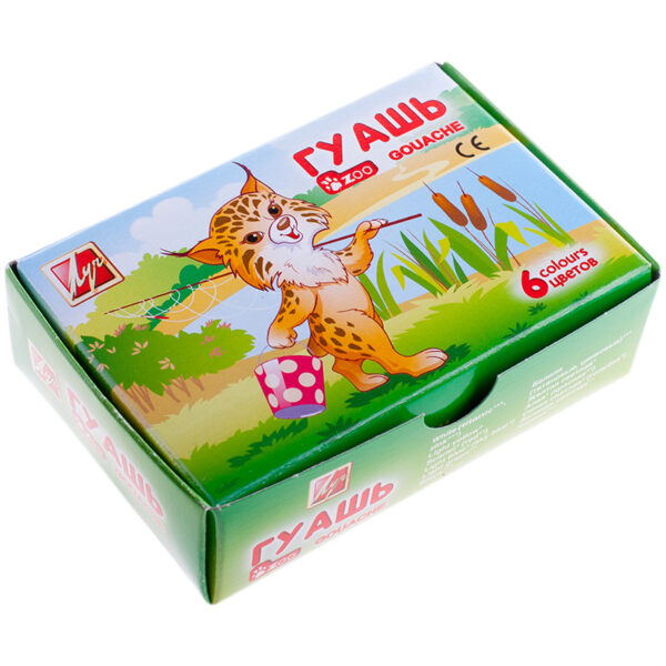 Гуашь Луч "ZOO", 06 цветов, 15мл, картон