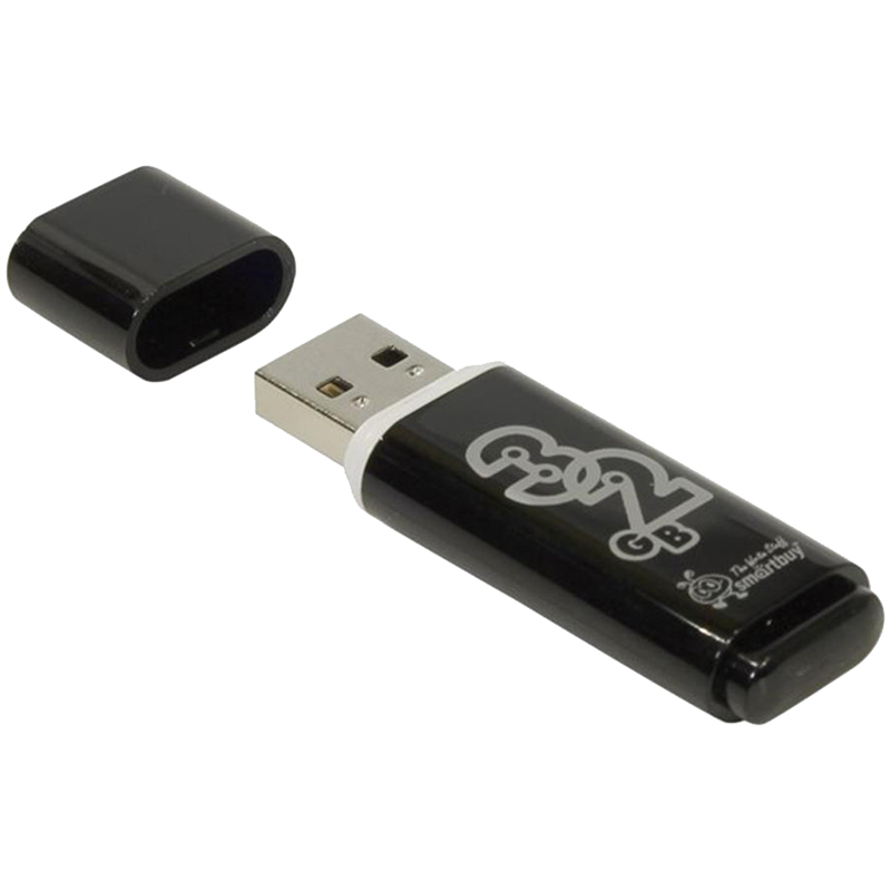 51243e57aec3e8f57fd71f2ea3b8aee5 Память Smart Buy "Glossy" 32GB, USB 2.0 Flash Drive, черный — изображение 1