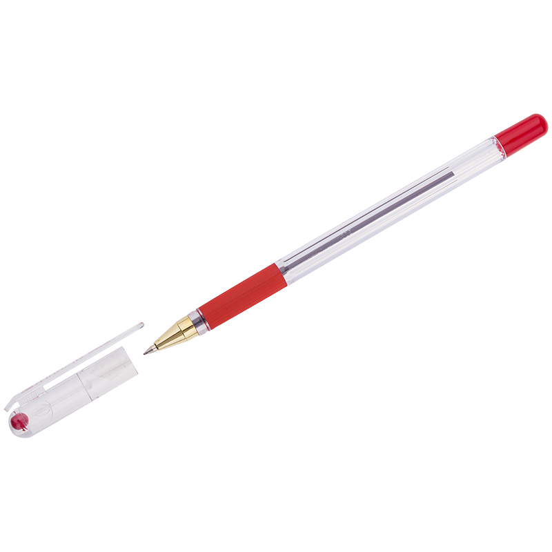 52fb731e3257e7ab3d18568290deac76 Ручка шариковая MunHwa "MC Gold" красная, 0,5мм, грип — изображение 1