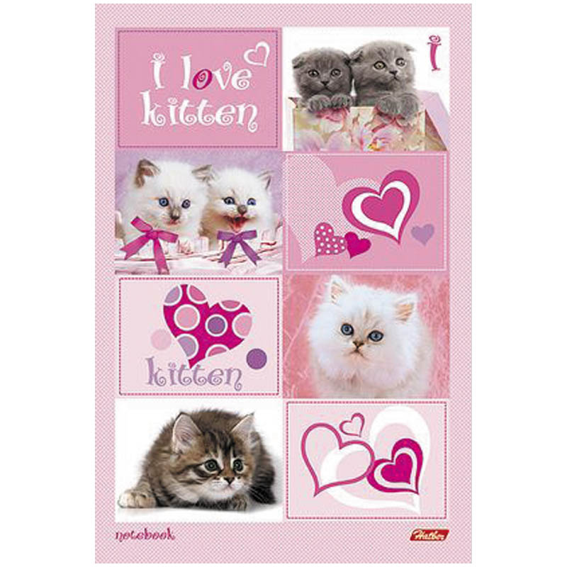 Бизнес-блокнот А5 80л. "I Love kitten- Ваниль", тонированный блок