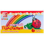 Пластилин Луч "Кроха", 06 цветов, 99г, мягкий, со стеком, картон