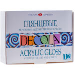 Краски акриловые Decola, 12 цветов, глянцевые, 20мл, картон