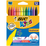 Мелки пластиковые Bic "Plastidecor" 12цв., круглые, картон, европодвес