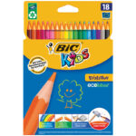 Карандаши цветные пластиковые Bic "Evolution 93", 18цв., заточен., картон, европодвес