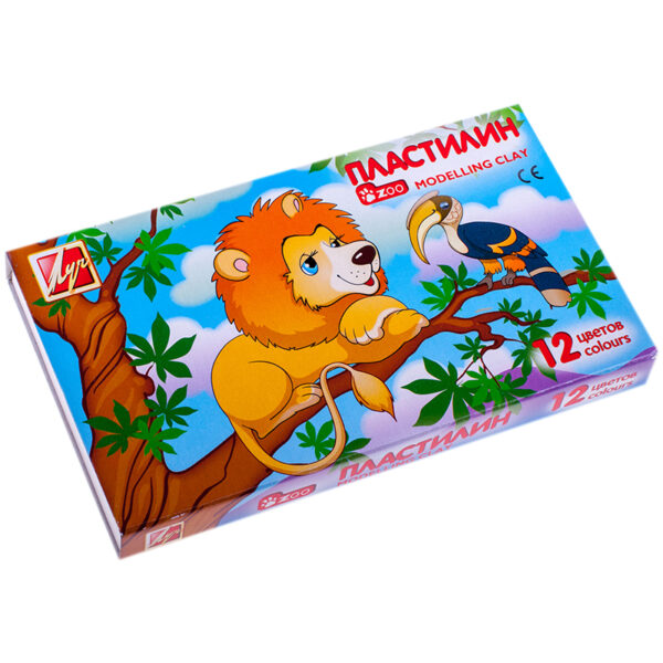 Пластилин Луч "Zoo", 12 цветов, 162г, картон