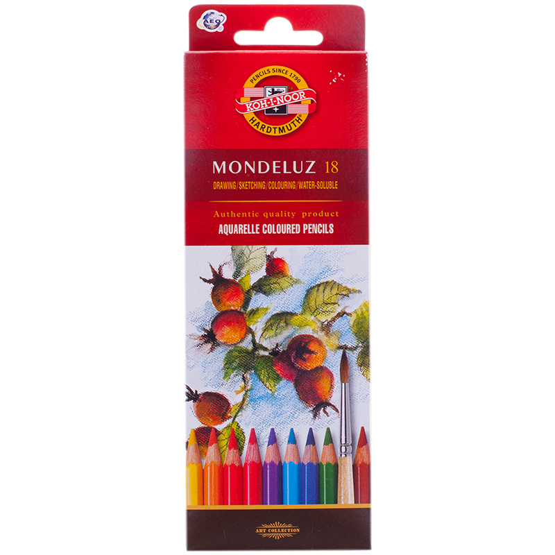 635ee4ba36858c73c73e87eeaf847a40 Карандаши акварельные Koh-I-Noor "Mondeluz", 18цв., заточен., картон, европодвес — изображение 1