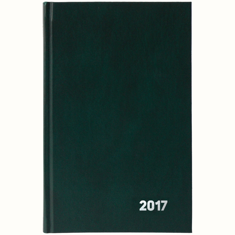 Ежедневник датированный 2017г., А5, 168л., БВ, зеленый