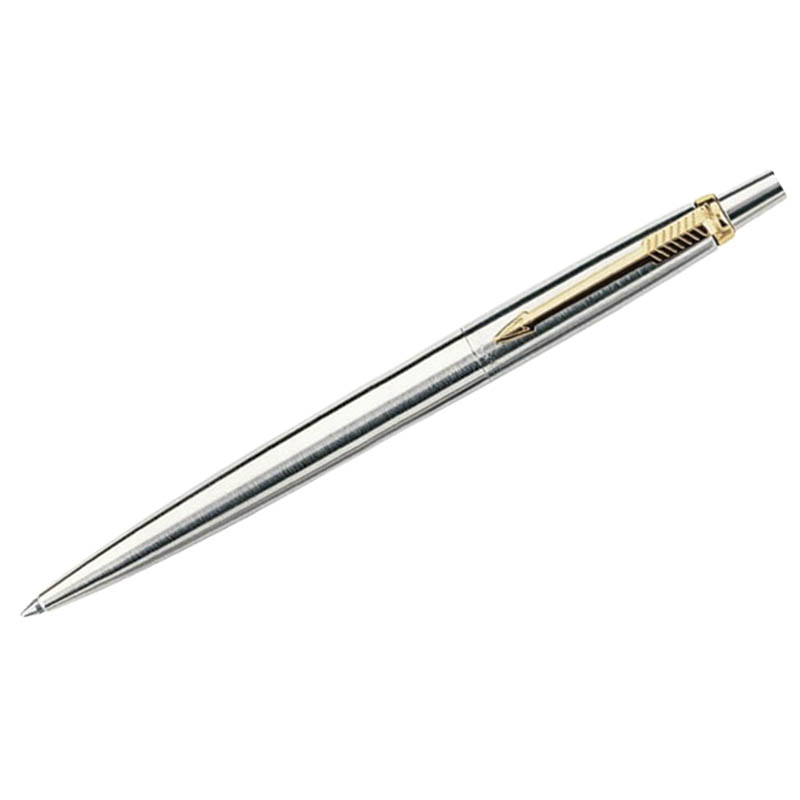 Ручка шариковая "Jotter Stainless Steel GT" синяя, 1,0мм, кнопочный механизм, подар.уп.