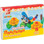 Пластилин Луч "Кроха", 08 цветов, 132г, мягкий, со стеком, картон