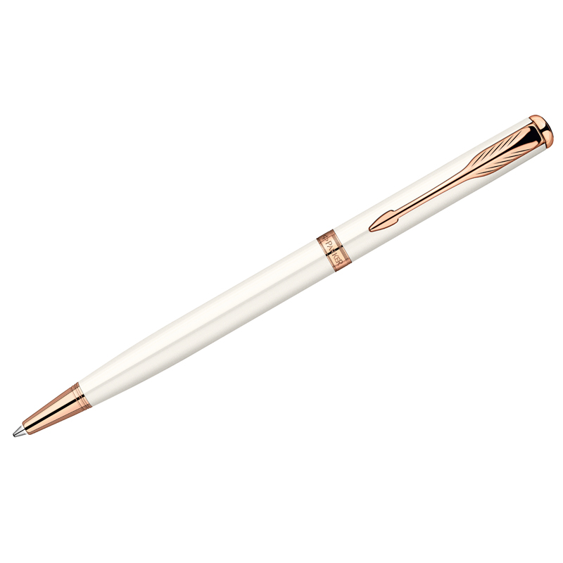 Ручка шариковая Parker "Sonnet Pearl Lacquer PGT Slim" черная, 1,0мм, поворот., подар.уп