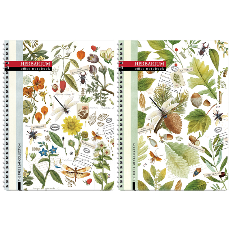 Тетрадь 80л., А4, клетка на гребне ArtSpace "Винтаж. Herbarium", твердая обложка
