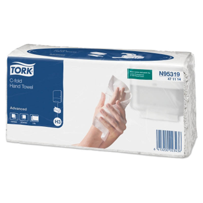 Полотенца бумажные лист. Tork "Advanced"(С-сл)(H3), 2-слойные, 120л/пач., 24*27,5см, белые