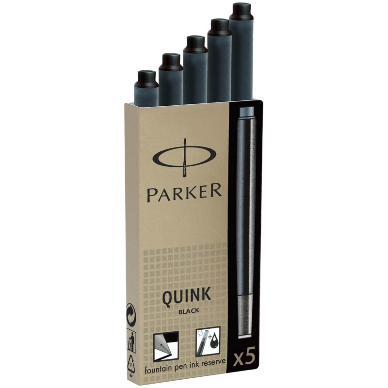74eec72a1ead4be3820b3f7ca21475a3 Картриджи чернильные "Parker Quink" черные, 5шт., европодвес — изображение 1