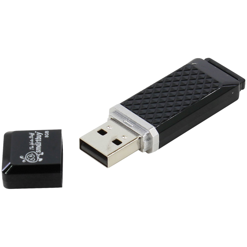75cbdbfe2a71ea436f02b15e4521cba9 Память Smart Buy "Quartz" 8GB, USB 2.0 Flash Drive, черный — изображение 1