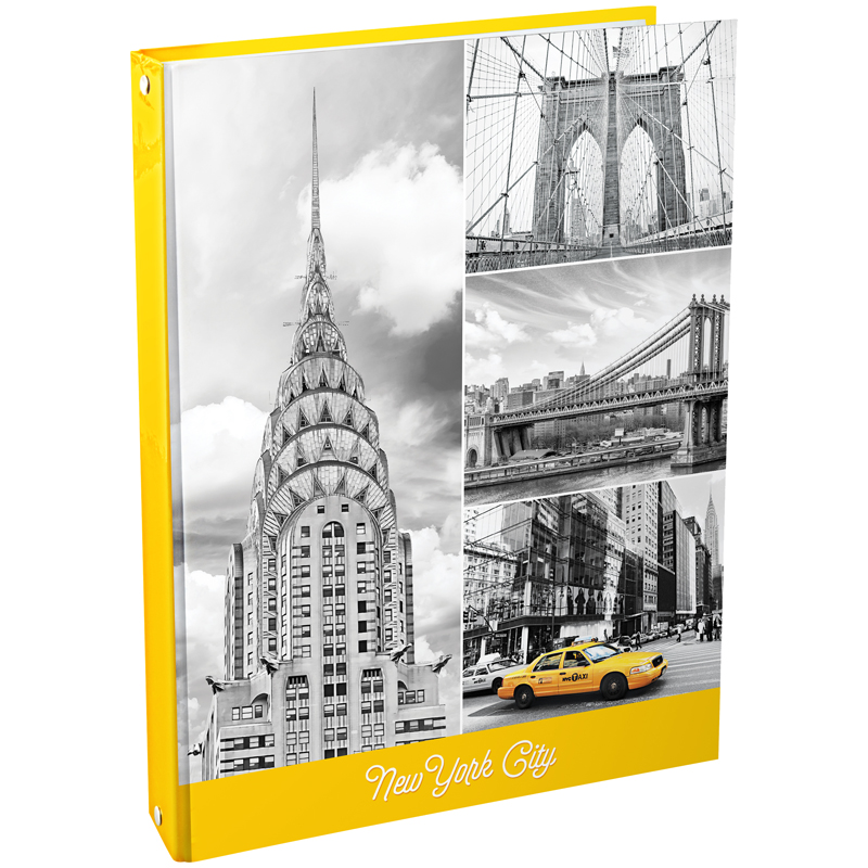 Тетрадь на кольцах А4, 100л., 7БЦ, ArtSpace "Города. Black & Yellow"