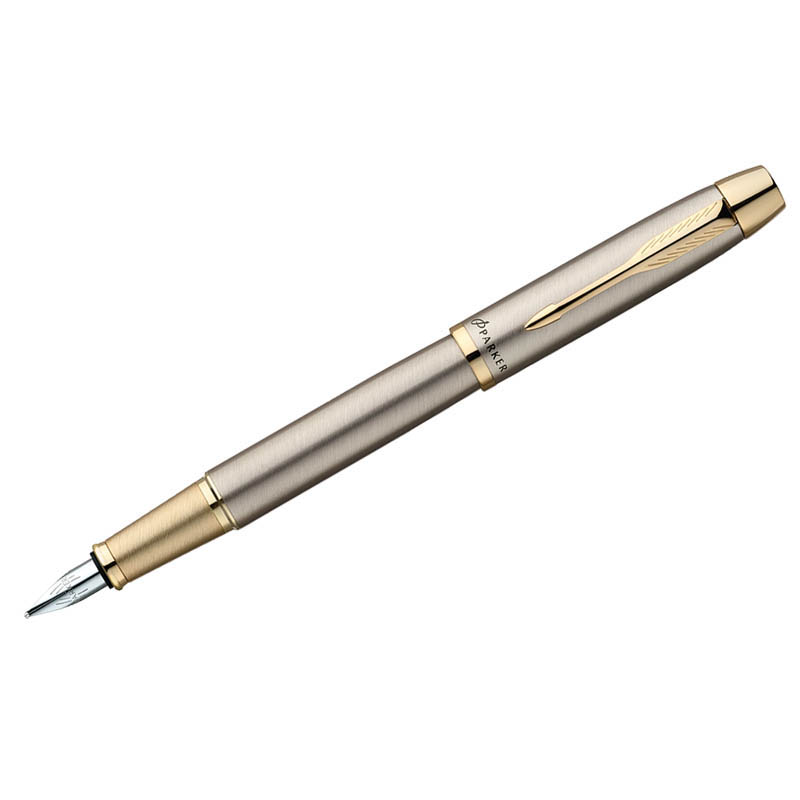 Ручка перьевая Parker "IM Brushed Metal GT" 0,8мм, подар.уп.
