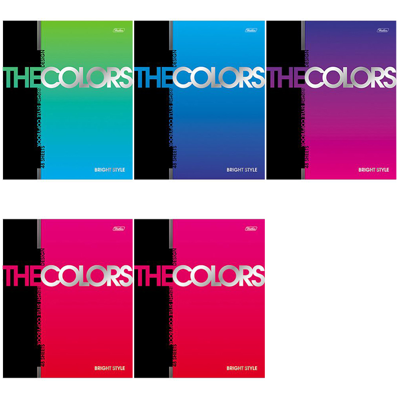 Тетрадь 48л. А5 клетка "The Colors", металлизированный картон