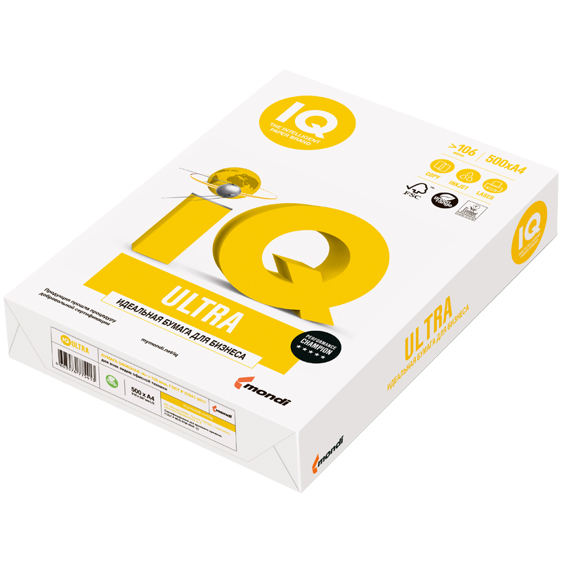 Бумага IQ "Ultra" А4, Марка А, 500л.