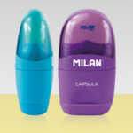 Точилка пластиковая с ластиком Milan "Capsule", 1 отверстие, контейнер, ассорти — изображение 3