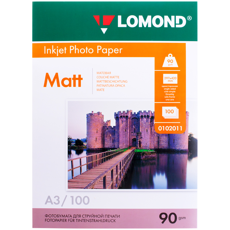 9d38cc5de86730d8dabc91eb24755384 УЦЕНКА-Фотобумага А3 для стр. принтеров Lomond, 90г/м2 (100л) мат.одн. — изображение 1