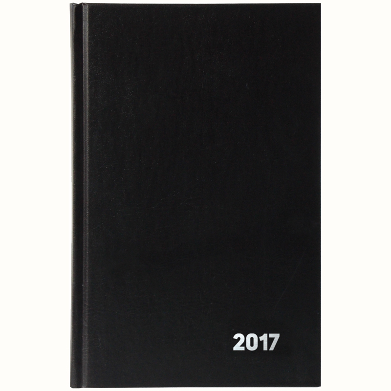 Ежедневник датированный 2017г., А5, 168л., БВ, черный