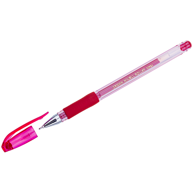 a120af66705d1d8901a69d7aaa6f2aaf Ручка гелевая Crown "Hi-Jell Needle Grip" красная, 0,7мм, грип, игольчатый стержень — изображение 1