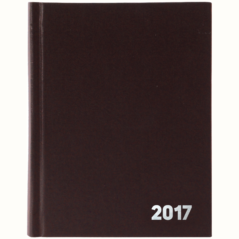 Ежедневник датированный 2017г., А6, 168л., БВ, коричневый