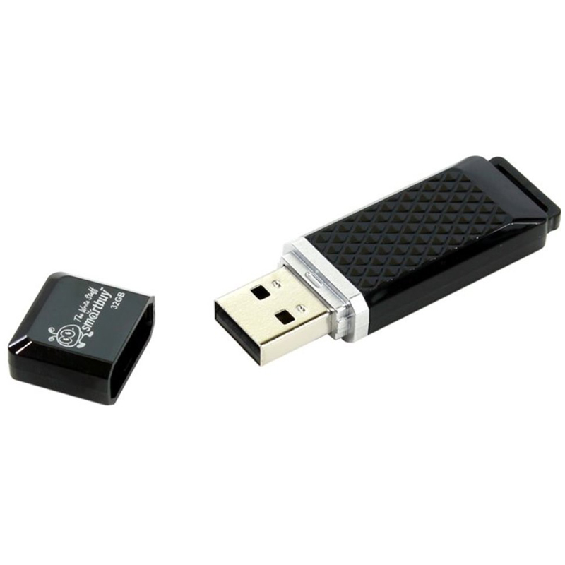 aa96db54271aa655ab915f102af37380 Память Smart Buy "Quartz" 32GB, USB 2.0 Flash Drive, черный — изображение 1