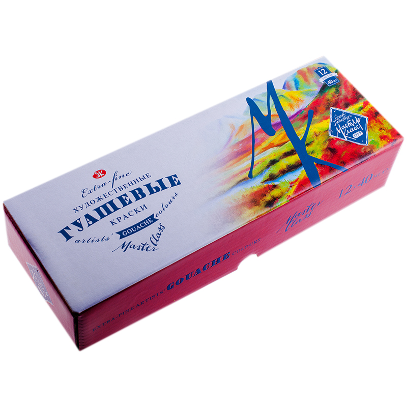 aeeddc2132aab816b538ee45f9c99120 Гуашь художественная Мастер-Класс, 12 цветов, 40мл, картон — изображение 1