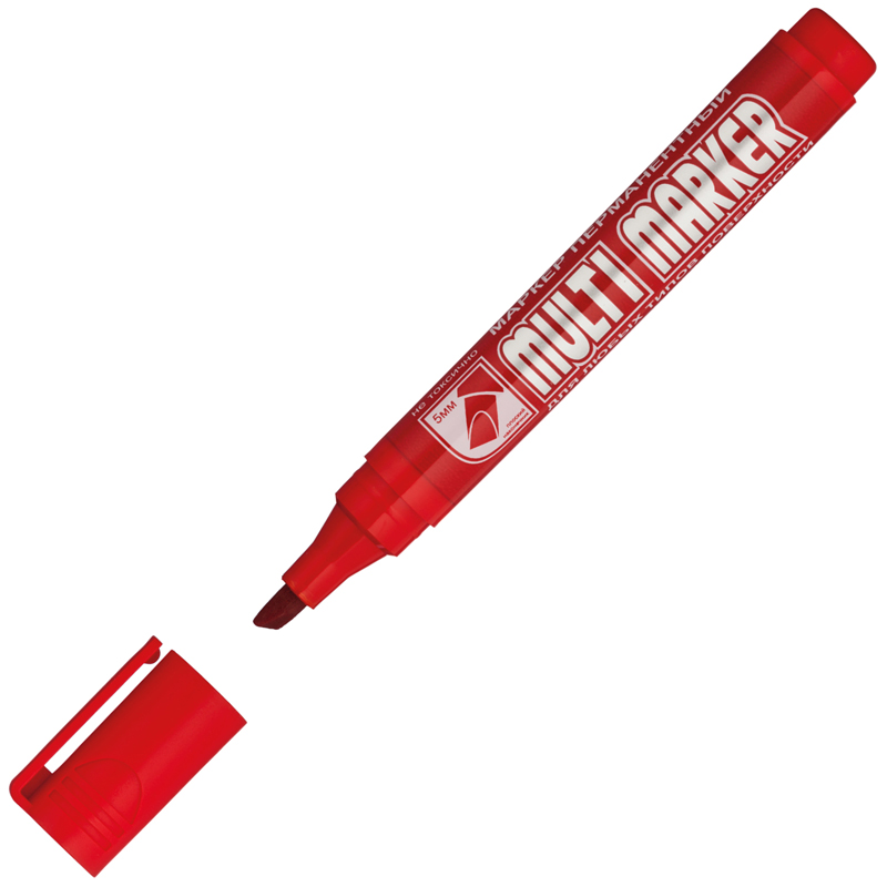 Маркер перманентный Crown "Multi Marker Chisel" зеленый, скошенный, 5мм