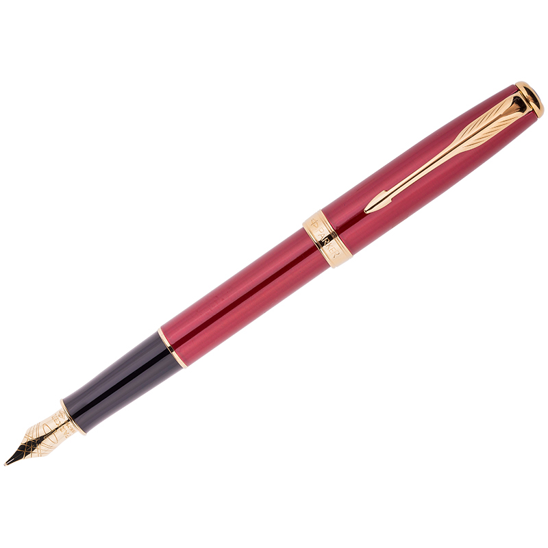 b260340f444490774238441d99c2f511 Ручка перьевая Parker "Sonnet Red Lacquer GT" 0,8мм, подар.уп. — изображение 1