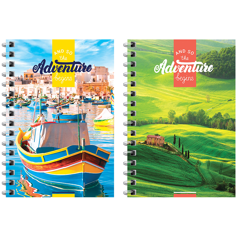 Записная книжка А6 120л. на гребне "Путешествия. Adventure begins"