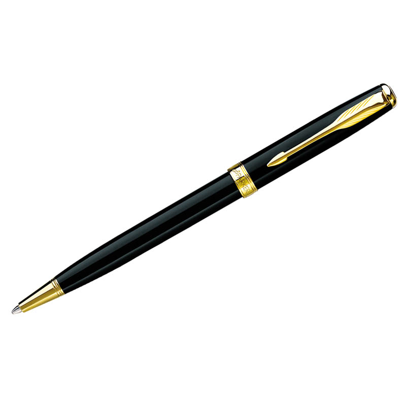 Ручка шариковая Parker "Sonnet Black Lacquer GT" черная, 1,0мм, поворот., подар. уп.