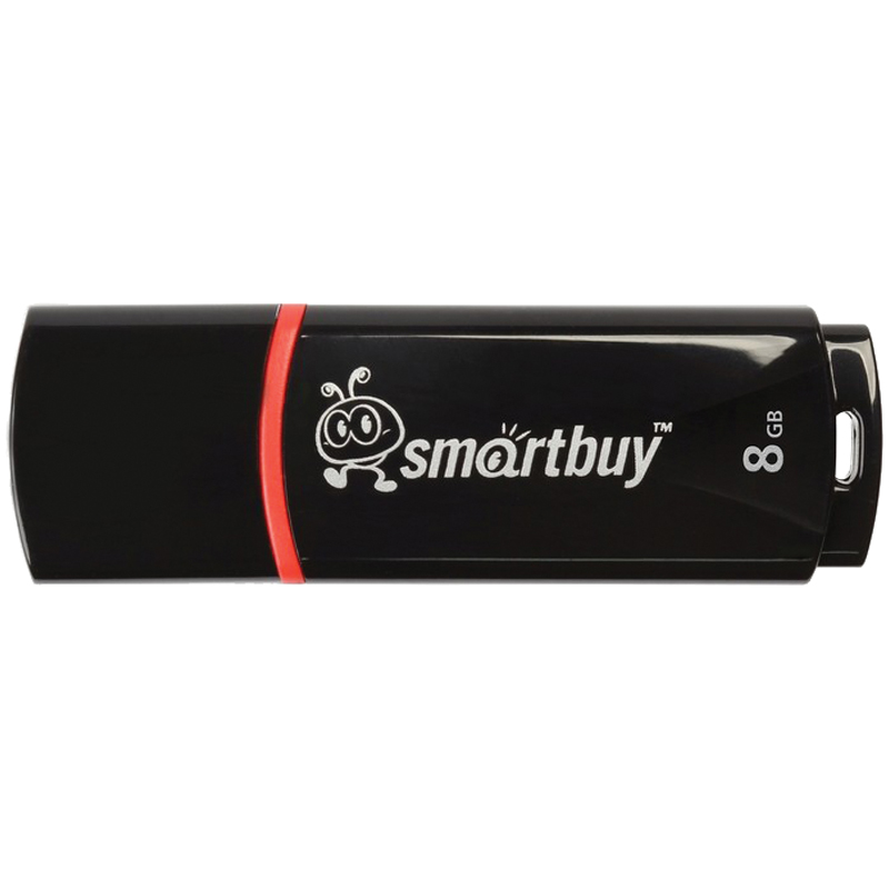 bef77031e7ba74112662d8ae115e6303 Память Smart Buy "Crown" 8GB, USB 2.0 Flash Drive, черный — изображение 1