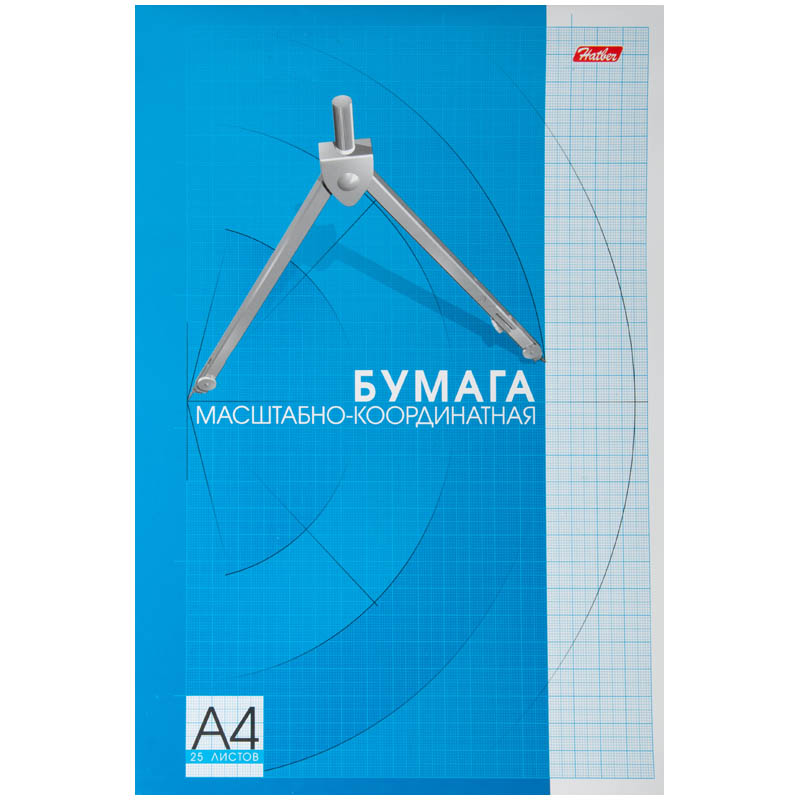 Бумага масштабно-координатная Hatber, А4 25л., на склейке