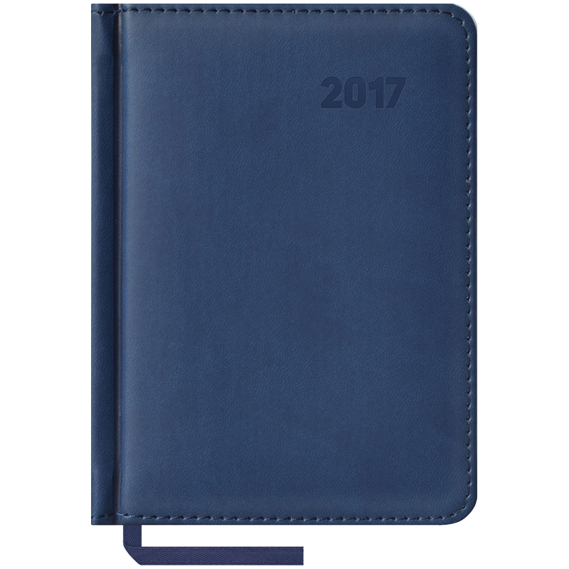 Ежедневник датированный 2017г., А6, 176л., кожзам, "Vivella", синий