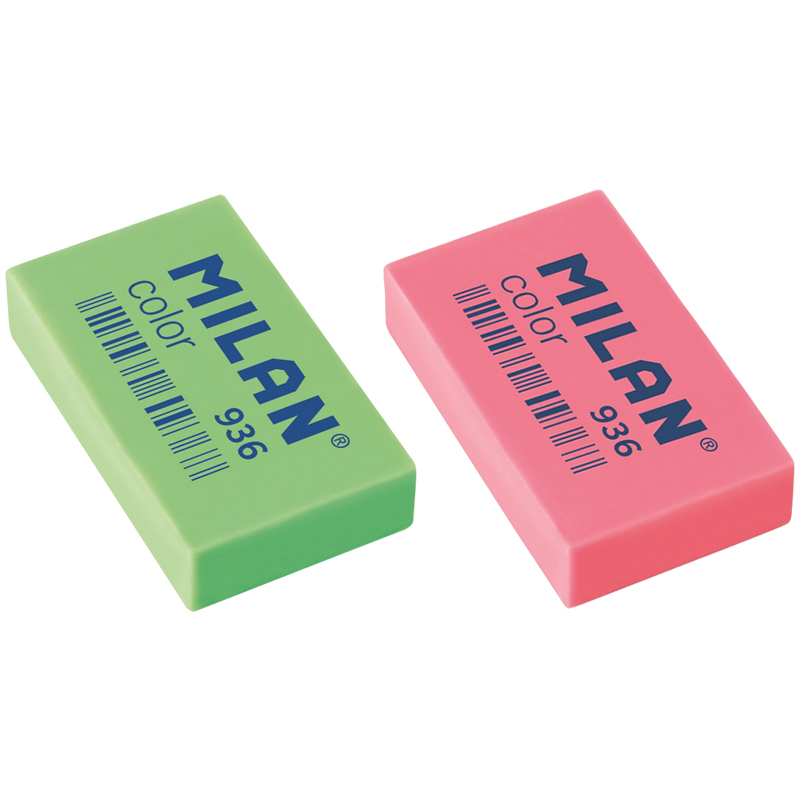 Ластик Milan "Color 936", прямоугольный, пластик, 39*23*9мм