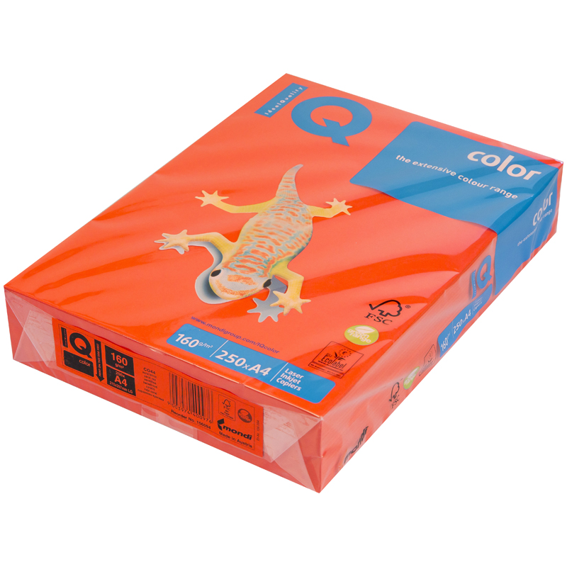 Бумага IQ "Color intensive" А4, 80г/м2, 500л. (кораллово-красный)