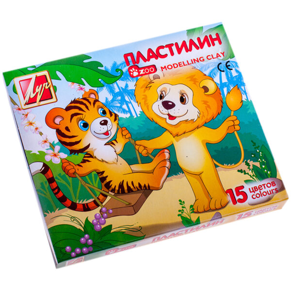 Пластилин Луч "Zoo", 15 цветов, 203г, картон