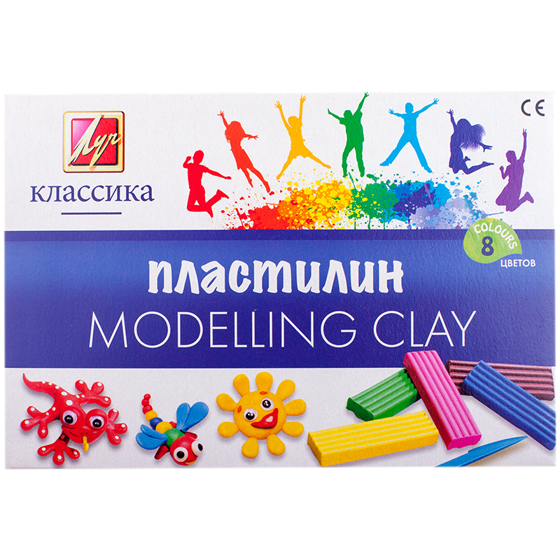 e5e579a86a3927a9d258ecd0246c36f6 Пластилин Луч "Классика", 08 цветов, 160г, со стеком, картон — изображение 1