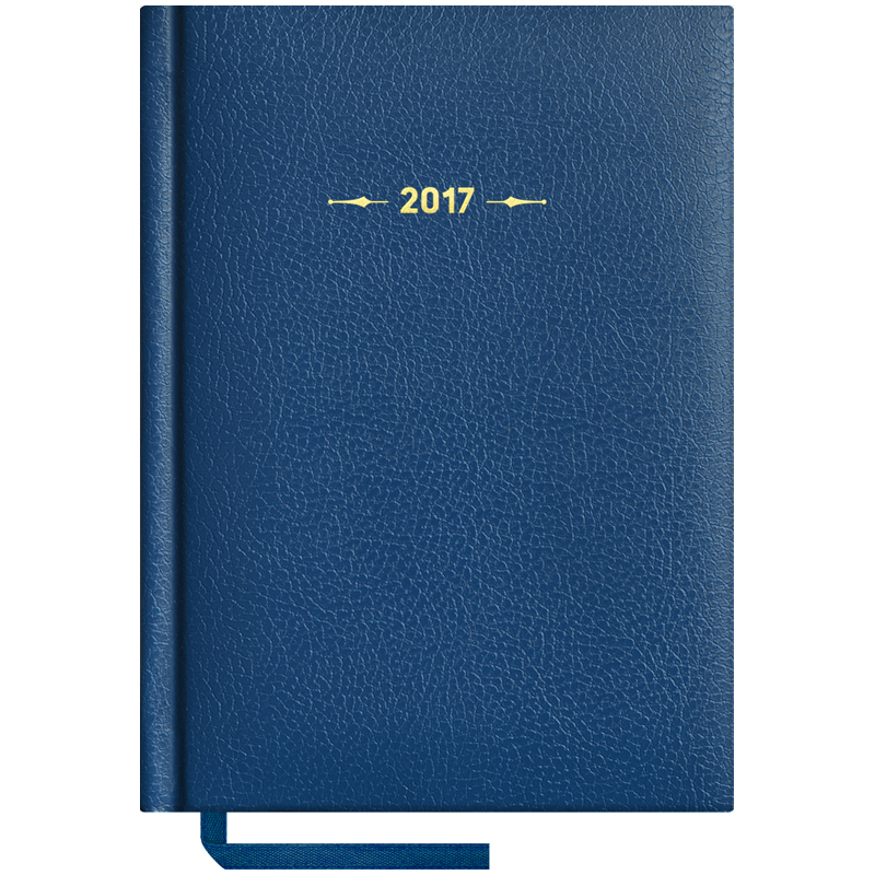 Ежедневник датированный 2017г., А6, 176л., балакрон, "Derby", синий