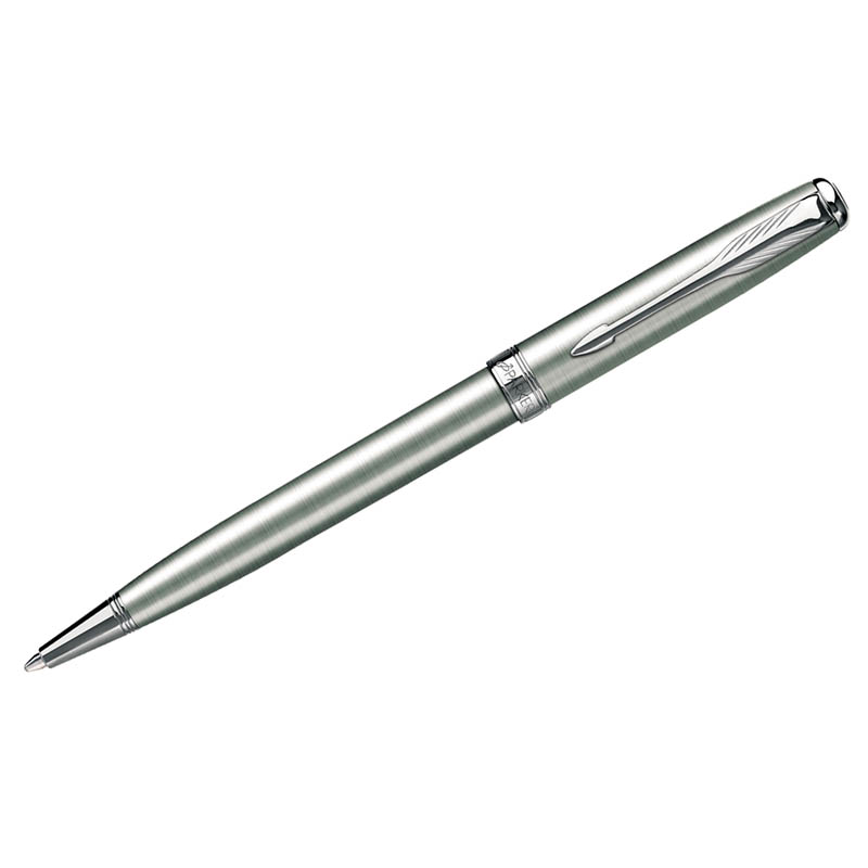 Ручка шариковая Parker "Sonnet Stainless Steel CT" черная, 1,0мм, поворот., подар. уп.
