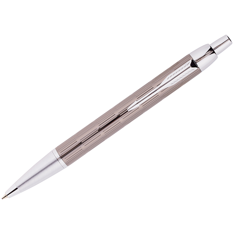 Ручка шариковая Parker "IM Premium Twin Metal Chiselled CT" синяя, 1,0мм, кнопочный механизм, подар.