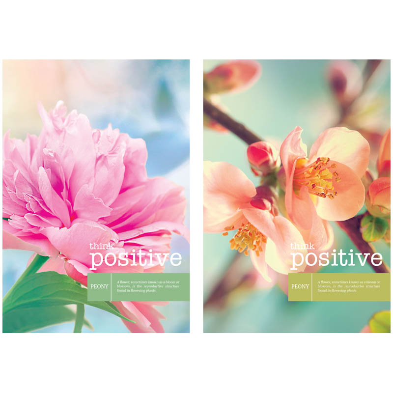 Записная книжка А6 80л. на гребне "Цветы. Think positive"